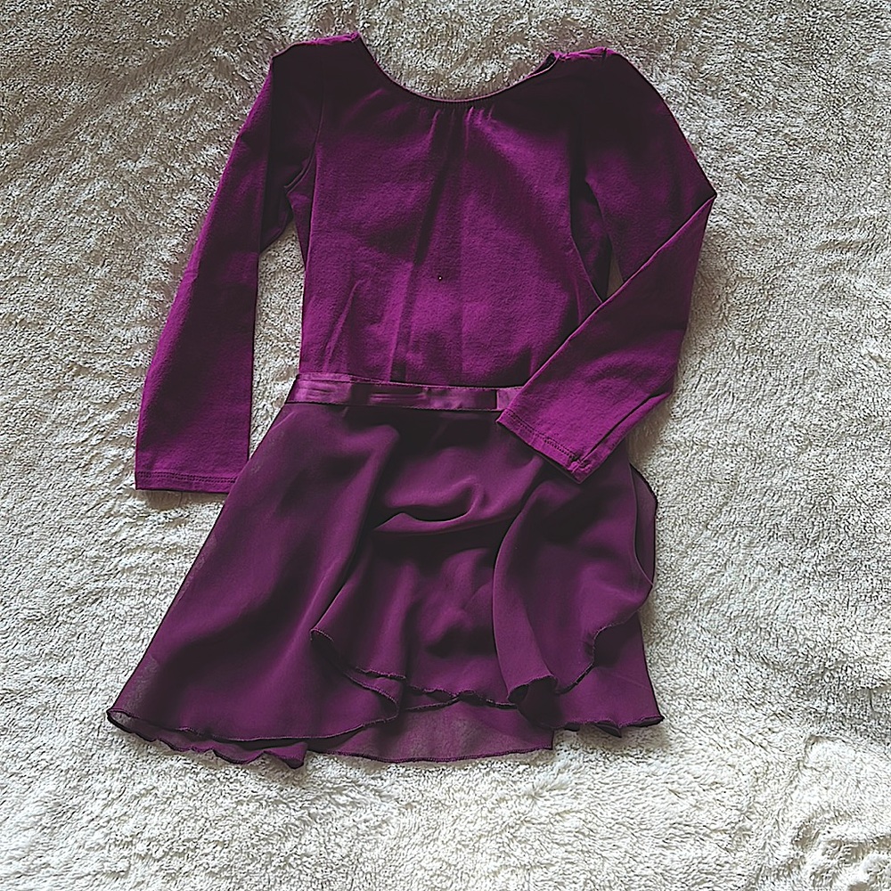 🖤Pink purple leotard with wrap skirt for youth🖤